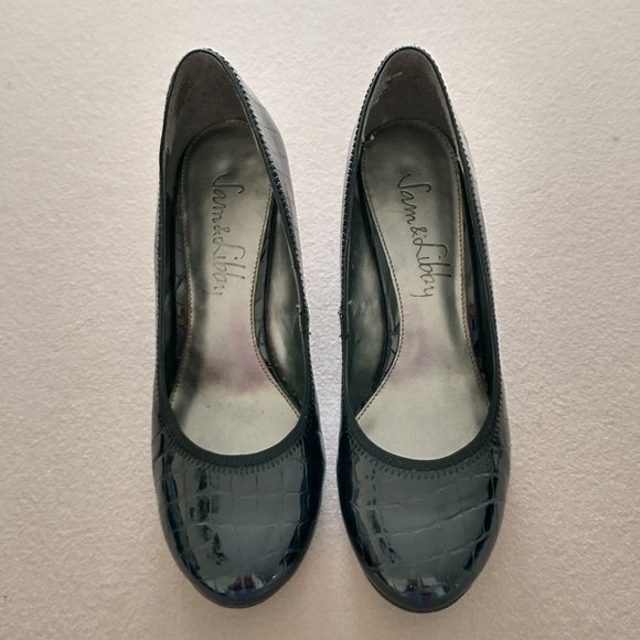 Sam & Libby size 7.5 black heels, approx 3.5" heel height - Picture 1 of 11